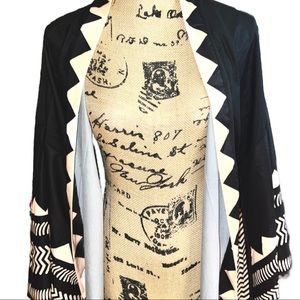 LAST - limited Ed. Black & Tan Aztec Print Kimono w/ Belt